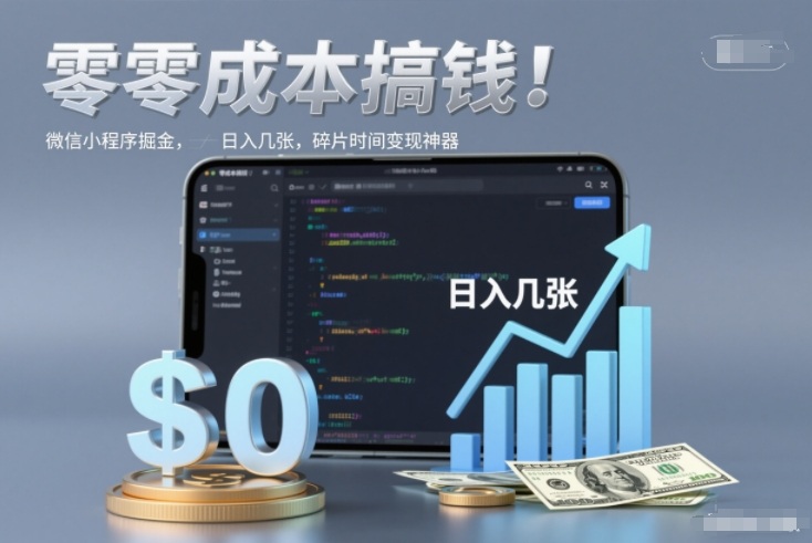 零成本搞钱，微信小程序掘金，简单易操作，日入几张，碎片时间变现神器【揭秘】-智云网