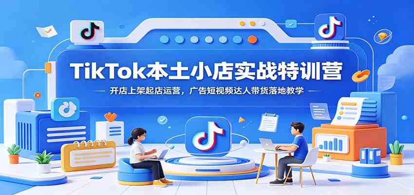 TikTok本土小店实战特训营：开店上架起店运营，广告短视频达人带货落地教学-智云网