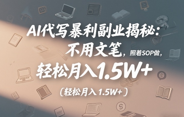 AI代写暴利副业揭秘:不用文笔,照着SOP做,轻松月入1.5W+-智云网