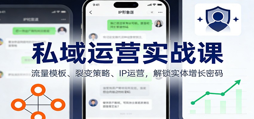 私域运营实战课:流量模板、裂变策略、 IP运营,解锁实体增长密码-智云网