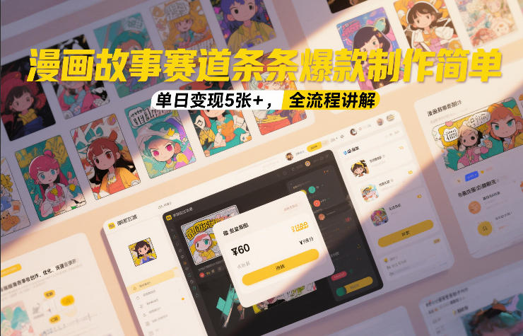 漫画故事赛道条条爆款制作简单，单日变现5张+，全流程讲解-智云网