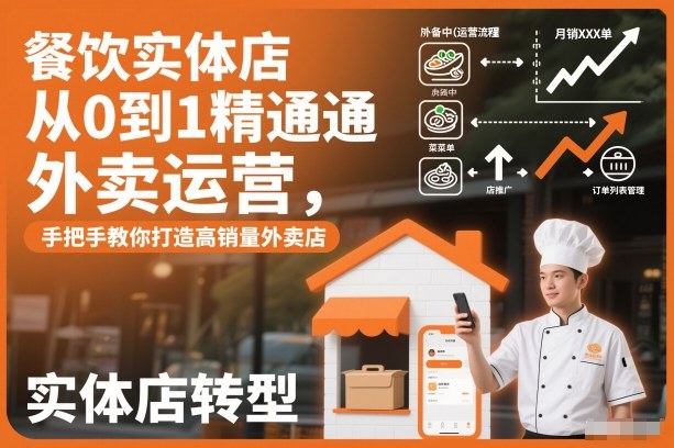 餐饮实体店从0到1精通外卖运营,手把手教你打造高销量外卖店-智云网