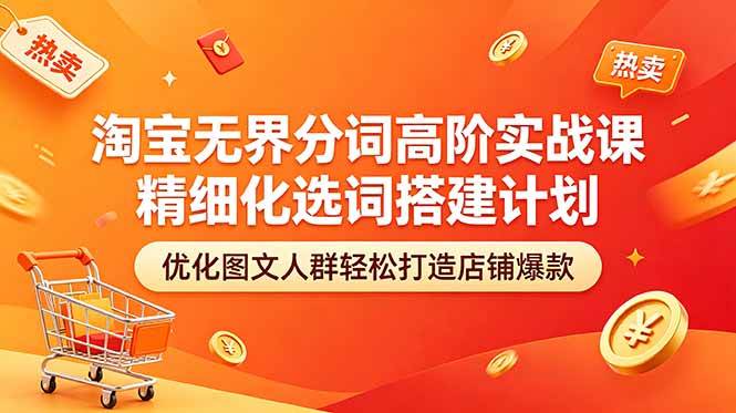 (18564期)淘宝无界分词高阶实战课 精细化选词搭建计划 优化图文人群轻松打造店铺爆款-智云网