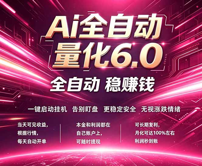 最新AI量化交易6.0，24小时自动运行，绿色稳定！日入1000+-智云网
