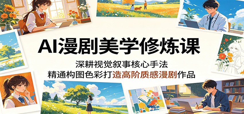 AI漫剧美学修炼课：深耕视觉叙事核心手法，精通构图色彩打造高阶质感漫剧作品-智云网