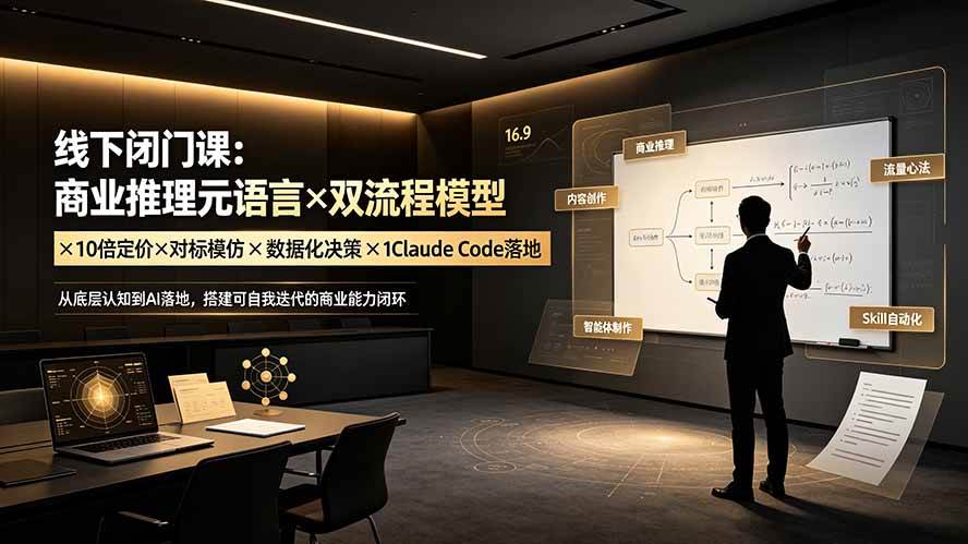 (19381期)线下闭门课:商业推理元语言×双流程模型×10倍定价×对标模仿×数据化决策×Claude Code落地,击穿认知盲区-智云网