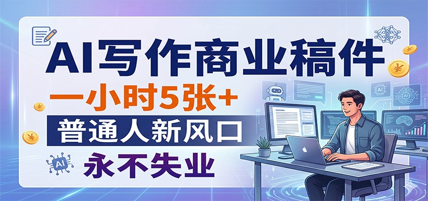 AI写作商业稿件，一小时5张+，普通人新风口，永不失业-智云网