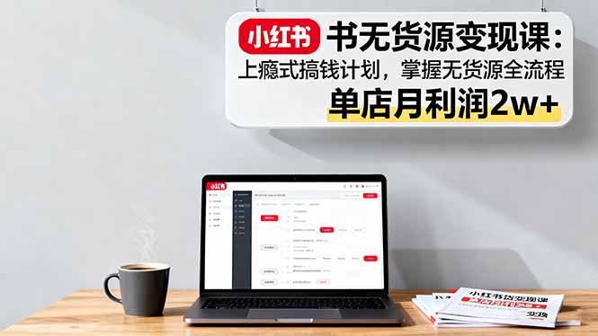 小红书无货源变现课：上瘾式搞钱计划，掌握无货源全流程，单店月利润2w+-智云网