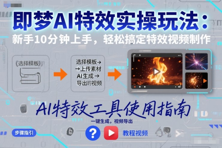 即梦AI特效实操玩法：新手10分钟上手，轻松搞定特效视频制作-智云网