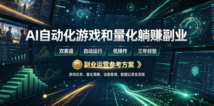 AI自动化游戏和量化躺賺副业:日入几张,稳定运行三年的项目!【揭秘】-智云网