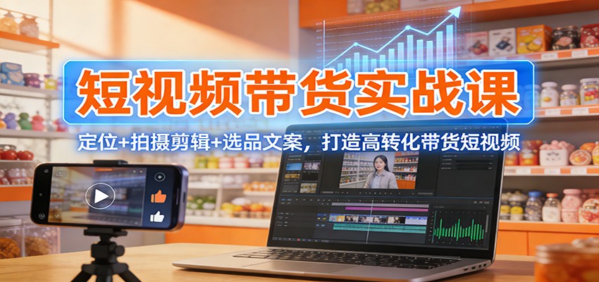 短视频带货实战课:定位+拍摄剪辑+选品文案,打造高转化带货短视频 短视频带货实战课:定位+拍摄剪辑+选品文案,打造高转化带货短视频