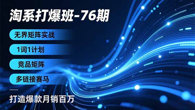 淘系打爆班-76期，无界矩阵实战，1词1计划、竞品矩阵、多链接赛马，打造爆款月销百万-智云网