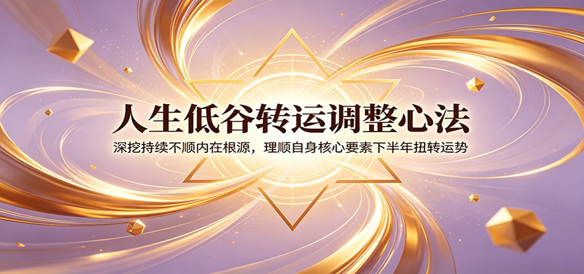 人生低谷转运调整心法：深挖持续不顺内在根源，理顺自身核心要素下半年扭转运势-智云网