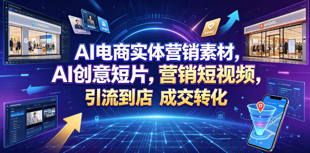 AI电商实体营销素材,AI创意短片,高效打造营销短视频,轻松引流到店,稳定提升门店客流与成交转化-智云网