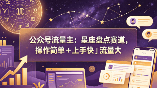 公众号流量主:星座盘点赛道,操作简单+上手快+流量大-智云网