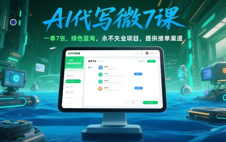 AI代写微课，一单7张，绿色蓝海，永不失业项目，提供接单渠道！-智云网