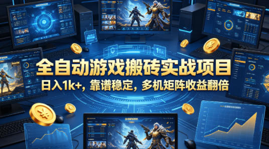 全自动游戏搬砖实战项目，日入1k+，靠谱稳定，多机矩阵收益翻倍【揭秘】-智云网