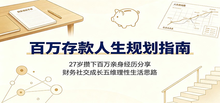 百万存款人生规划指南：27岁攒下百万亲身经历分享，财务社交成长五维理性生活思路-智云网