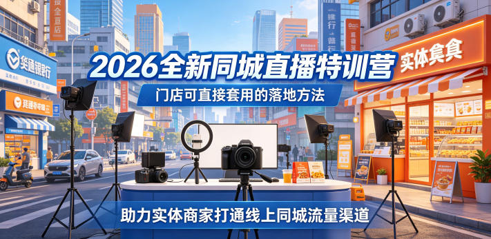 2026全新同城直播特训营，门店可直接套用的落地方法，助力实体商家打通线上同城流量渠道-智云网