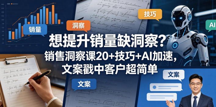 想提升销量缺洞察?销售洞察课20+技巧+AI加速,文案戳中客户超简单【原创双语字幕】-智云网