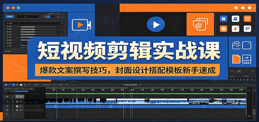 短视频剪辑实战课:爆款文案撰写技巧,封面设计搭配模板新手速成-智云网