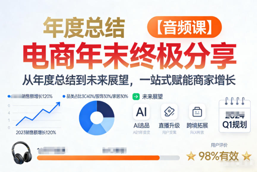 电商年未终极分享，从年度总结到未来展望，一站式赋能商家增长【音频课】-智云网