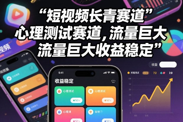 短视频长青赛道，心里测试赛道，流量巨大，收益稳定-智云网