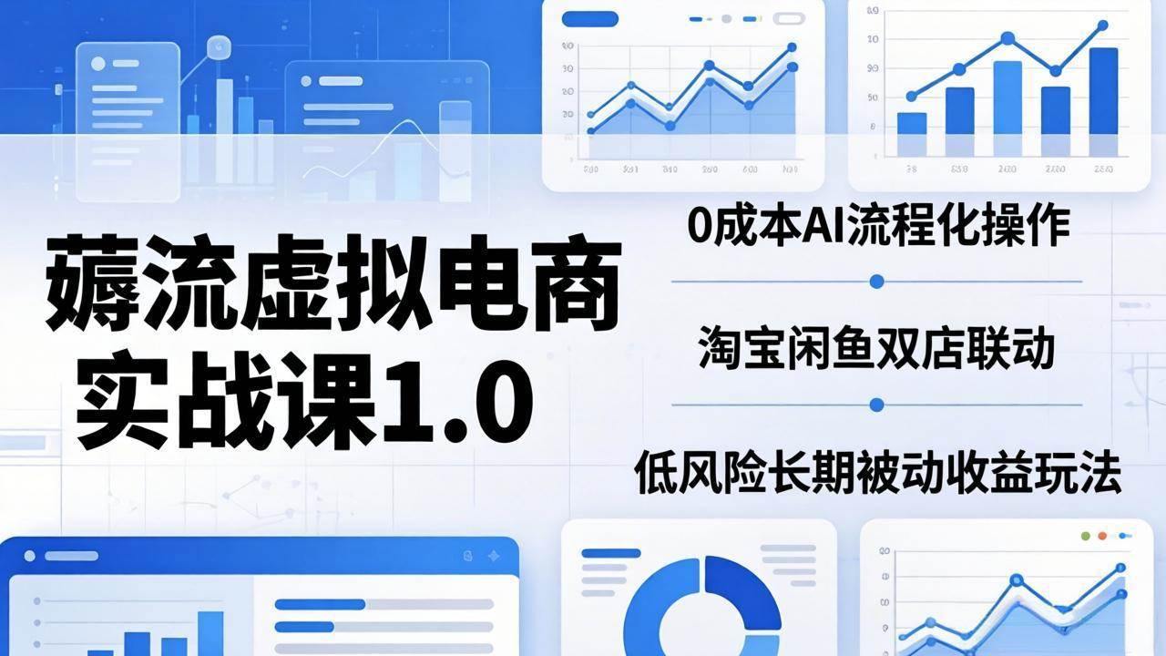 （18170期）薅流虚拟电商实战课1.0：0成本AI流程化操作，淘宝闲鱼双店联动，低风险长期被动收益玩法-智云网