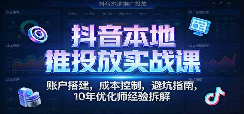 抖音本地推投放实战课:账户搭建,成本控制,避坑指南,10年优化师经验拆解-智云网