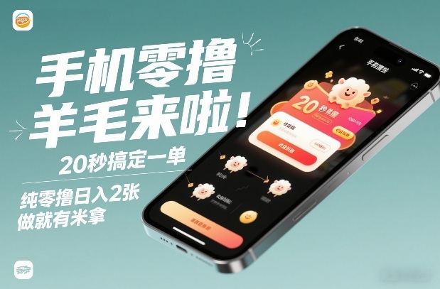 手机零撸薅羊毛来啦！20秒搞定一单，纯零撸日入2张，做就有米拿【揭秘】-智云网