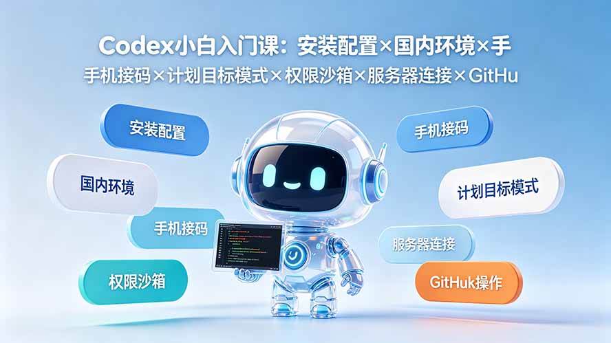 (19402期)Codex小白入门课:安装配置×国内环境×手机接码×计划目标模式×权限沙箱×服务器连接×GitHub操作-智云网