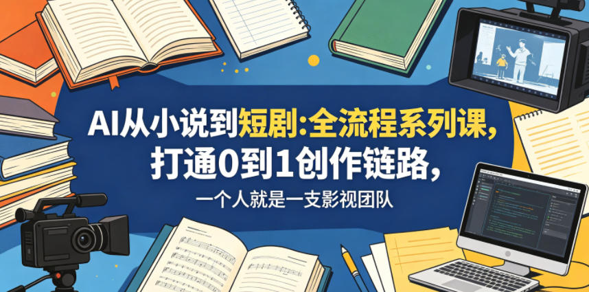 AI从小说到短剧全流程系列课，打通0到1创作链路，一个人就是一支影视团队-智云网