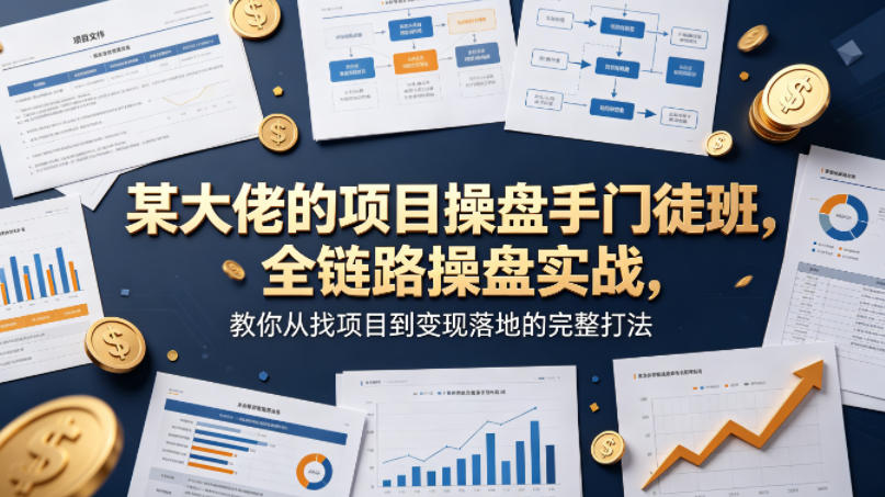 某大佬的项目操盘手门徒班,全链路操盘实战,教你从找项目到变现落地的完整打法-智云网