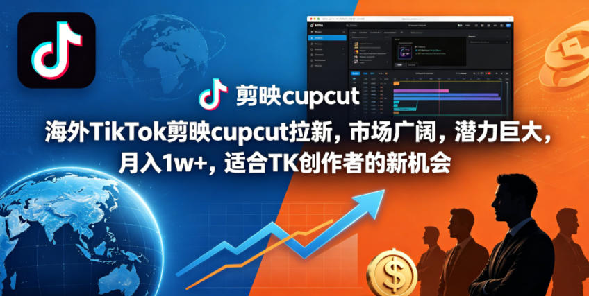 海外TikTok剪映cupcut拉新，市场广阔，潜力巨大，月入1w+，适合TK创作者的新机会-智云网