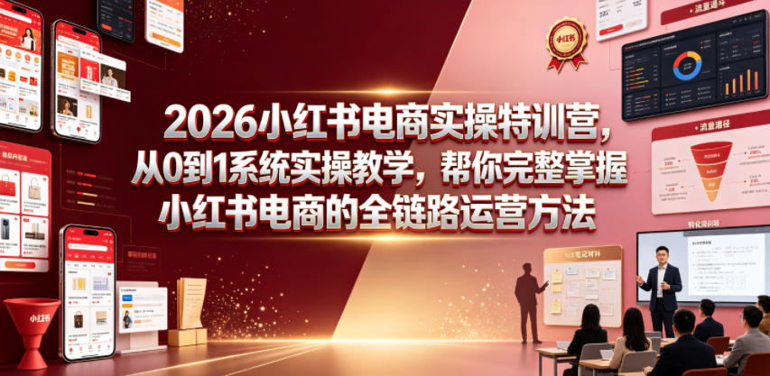 2026小红书电商实操特训营，从0到1系统实操教学，帮你完整掌握小红书电商的全链路运营方法-智云网