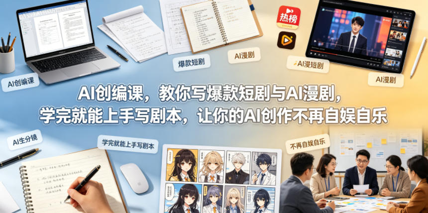 AI创编课,教你写爆款短剧与AI漫剧,学完就能上手写剧本,让你的AI创作不再自娱自乐(更新0521) AI创编课,教你写爆款短剧与AI漫剧,学完就能上手写剧本,让你的AI创作不再自娱自乐(更新0521)