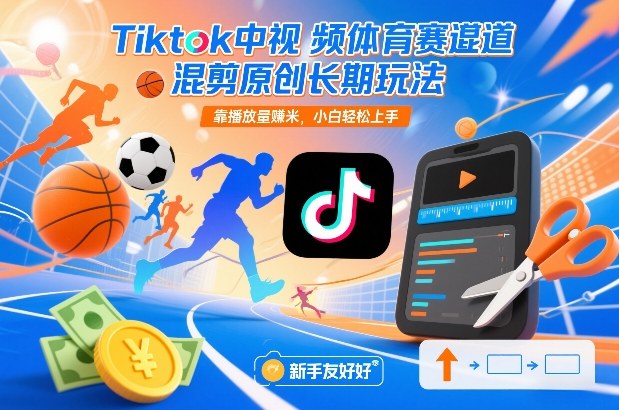 Tiktok中视频体育赛道混剪原创长期玩法，靠播放量賺米，小白轻松上手-智云网