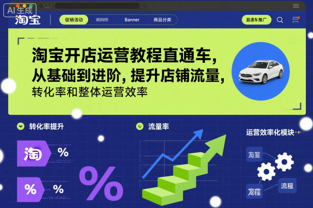 淘宝开店运营教程直通车，从基础到进阶，提升店铺流量，转化率和整体运营效率（更新26年1月）-智云网