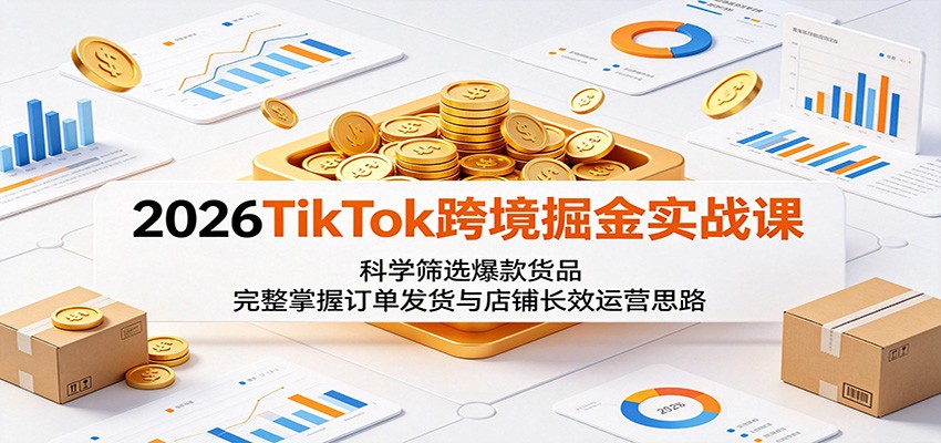 2026TikTok跨境掘金实战课：科学筛选爆款货品，完整掌握订单发货与店铺长效运营思路-智云网
