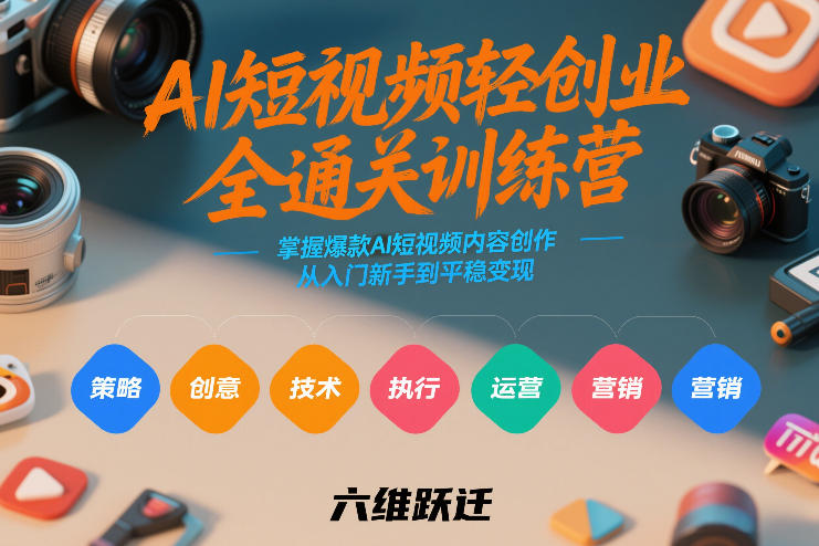 AI短视频轻创业全通关训练营，掌握爆款AI短视频内容创作，从入门新手到平稳变现的六维跃迁-智云网