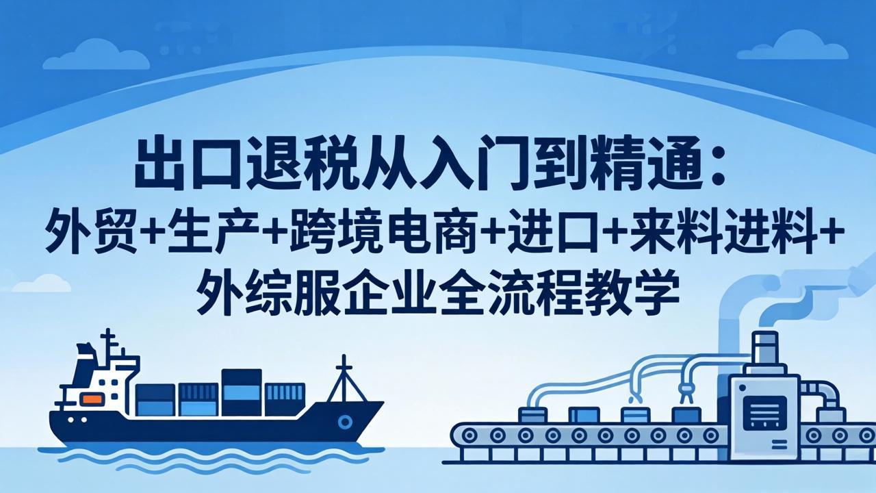 出口退税从入门到精通：外贸+生产+跨境电商+进口+来料进料+外综服企业全流程教学-智云网
