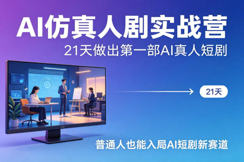 AI仿真人剧实战营，21天做出第一部AI真人短剧，普通人也能入局AI短剧新赛道-智云网