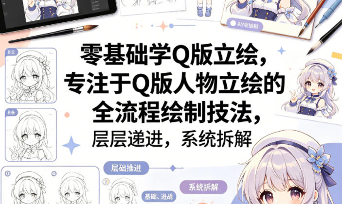 零基础学Q版立绘，专注于Q版人物立绘的全流程绘制技法，层层递进，系统拆解-智云网