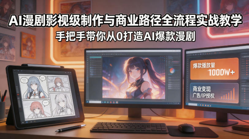 AI漫剧影视级制作与商业路径全流程实战教学，手带你从0打造AI爆款漫剧-智云网