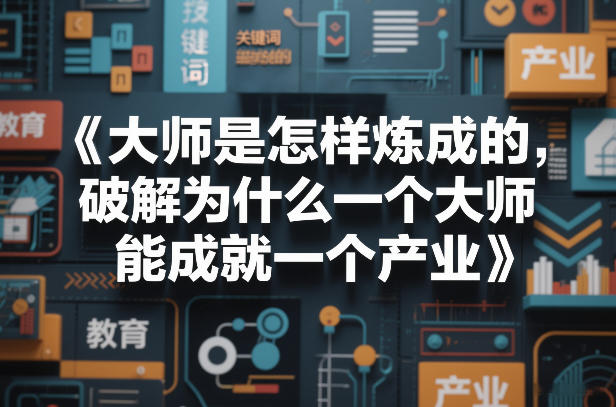 大师是怎样炼成的,破解为什么一个大师,能成就一个产业【电子书】-智云网