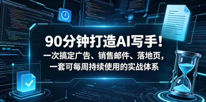 90分钟打造AI写手！一次搞定广告、销售邮件、落地页，一套可每周持续使用的实战体系【原创双语字幕】-智云网