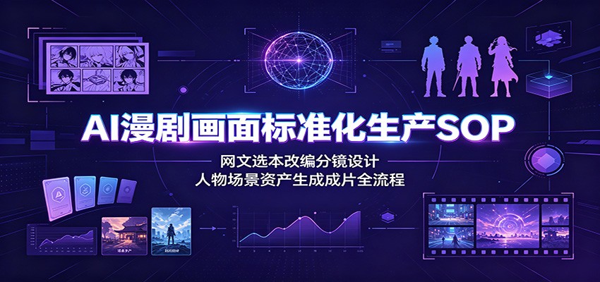 AI漫剧画面标准化生产SOP：网文选本改编分镜设计，人物场景资产生成成片全流程-智云网