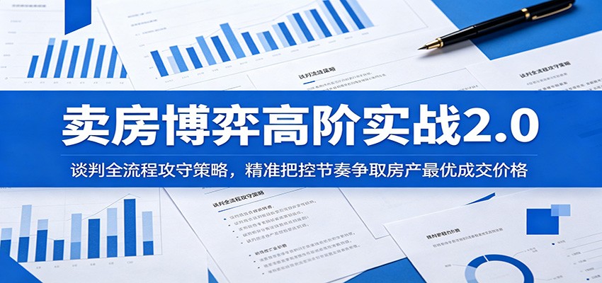 卖房博弈高阶实战2.0：谈判全流程攻守策略，精准把控节奏争取房产最优成交价格-智云网