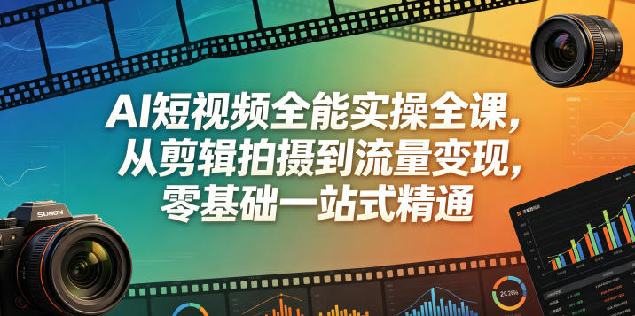 AI短视频全能实操全课，从剪辑拍摄到流量变现，零基础一站式精通-智云网