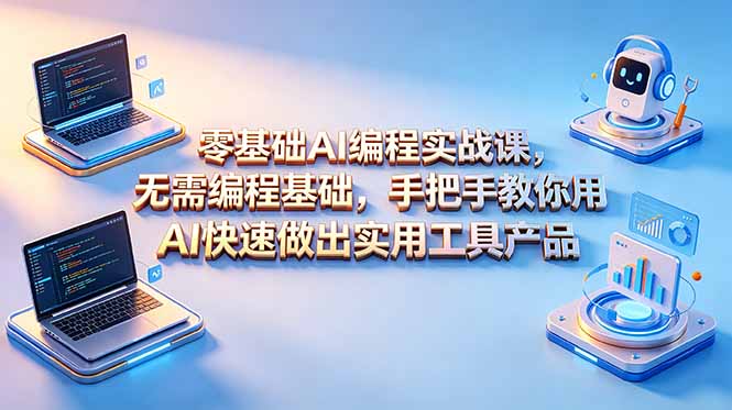 零基础AI编程实战课-更新,无需编程基础,手把手教你用AI快速做出实用工具产品-智云网